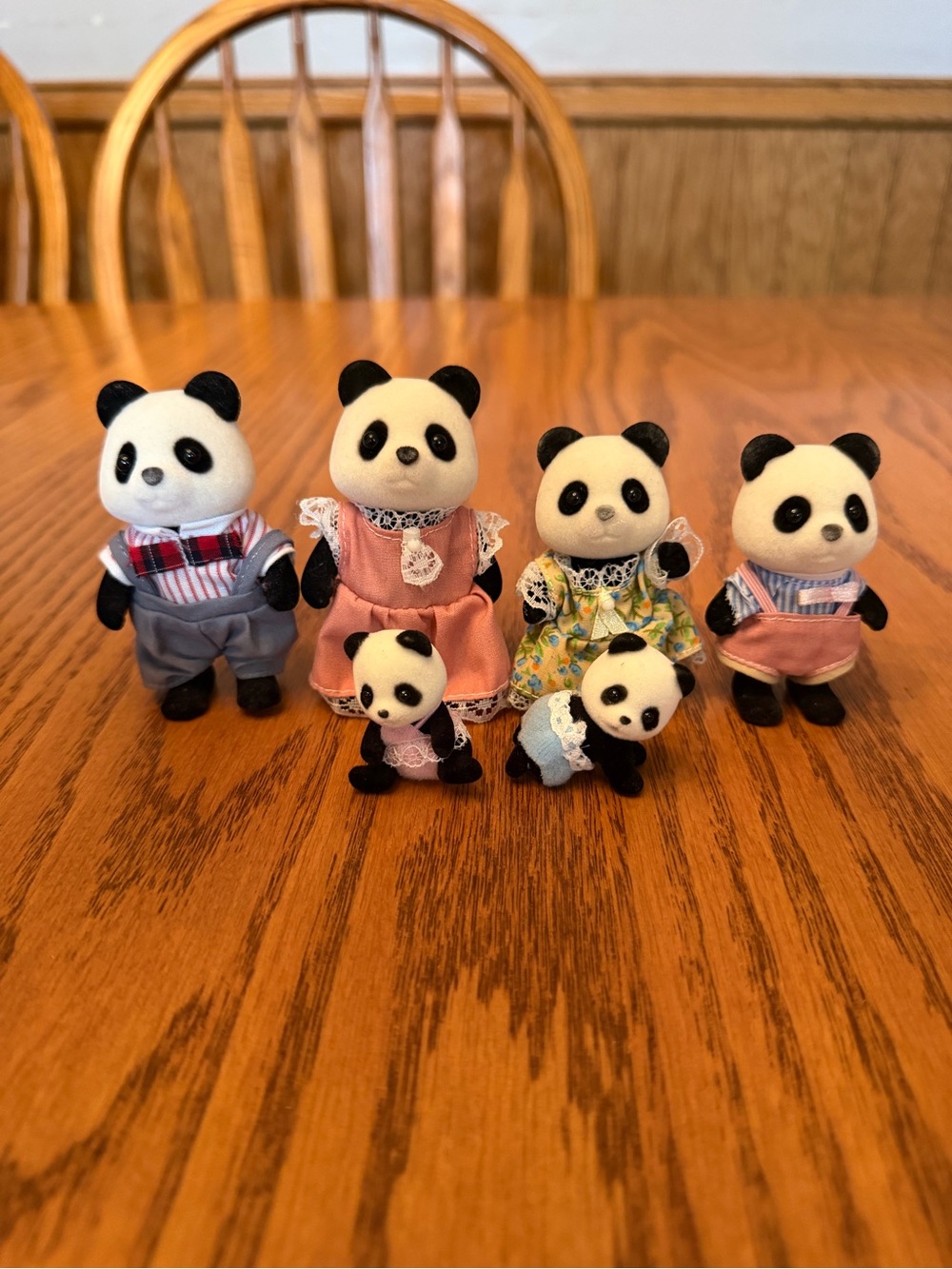 Calico Critters Sylvanian Families Pookie Panda Bears Family Lot Of 6 W/ Babies
